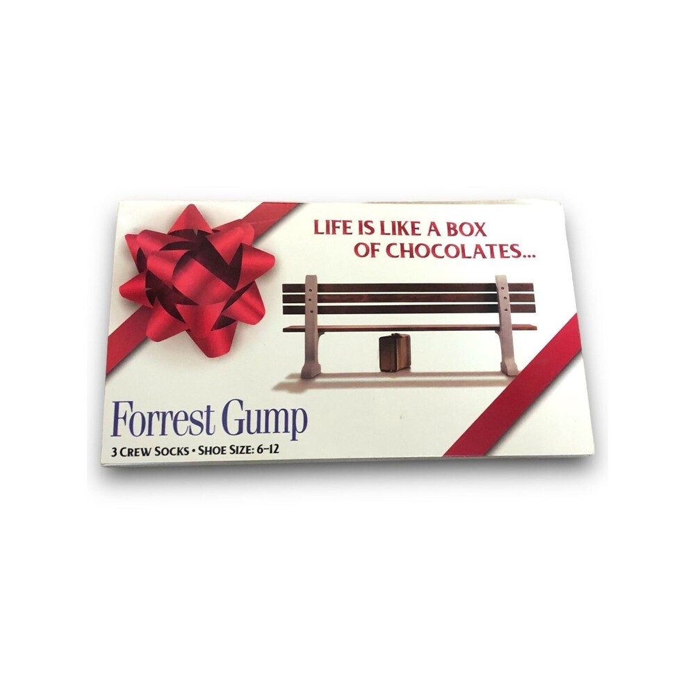 Forrest Gump "Life is Like a Box of Chocolates"  Crew Socks (3 Pairs) (6-12)